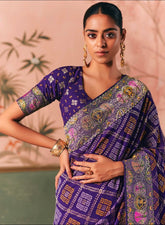 Kimora Sindhuri Premium Bindiya Bandhani Georgette Saree with Blouse SA-485